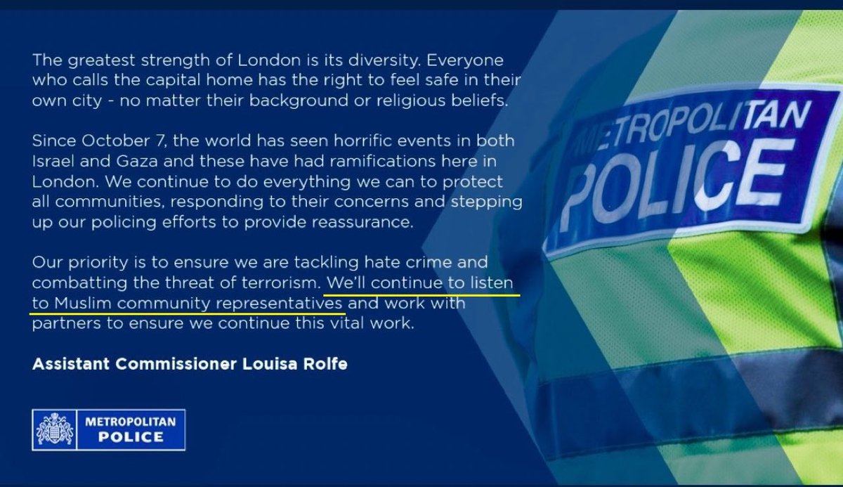 It would seem despite diversity being 'The greatest strength of London', the @metpoliceuk only listen to a single voice. 
#JewsDontCount