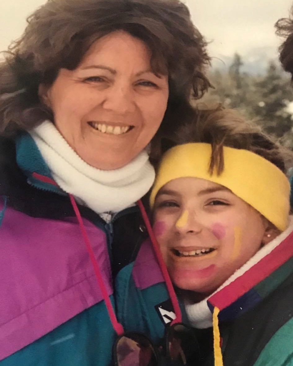 Mom &amp; I circa 1990, Summit County. Probably heading into save tables for lunch. ❤️