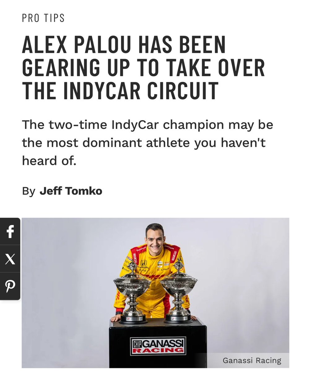 ALEX PALOU HAS BEEN GEARING UP TO TAKE OVER THE INDYCAR CIRCUIT The two-time IndyCar champion may be the most dominant athlete you haven't heard of. By Jeff Tomko Read Article: muscleandfitness.com/athletes-celeb… @AlexPalou #indycar #athlete #sports #entertainment