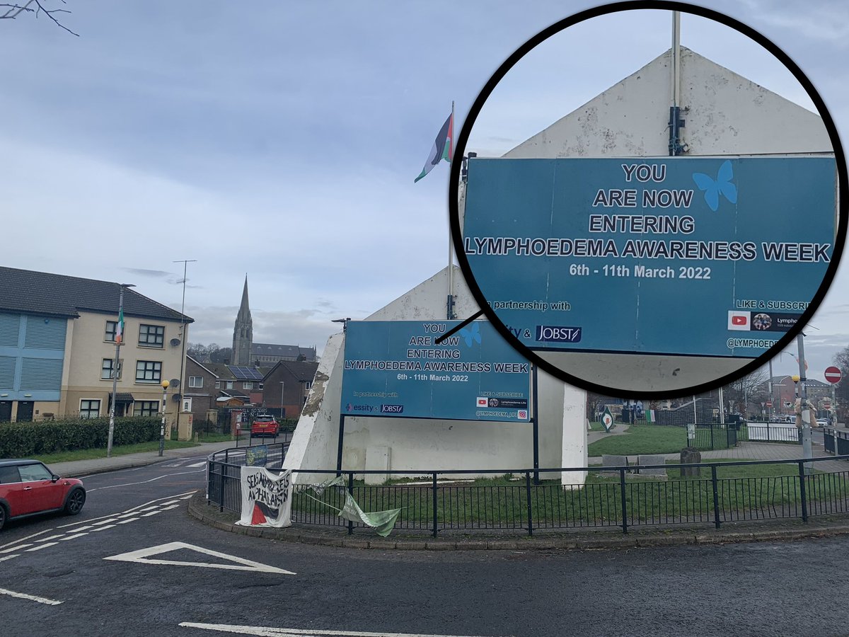 Glad to see our City making everyone aware of the upcoming Lymphoedema Awareness week. Free Derry Corner in the Bogside tells all about this week. #lymphoedema for more info check thebls.com
