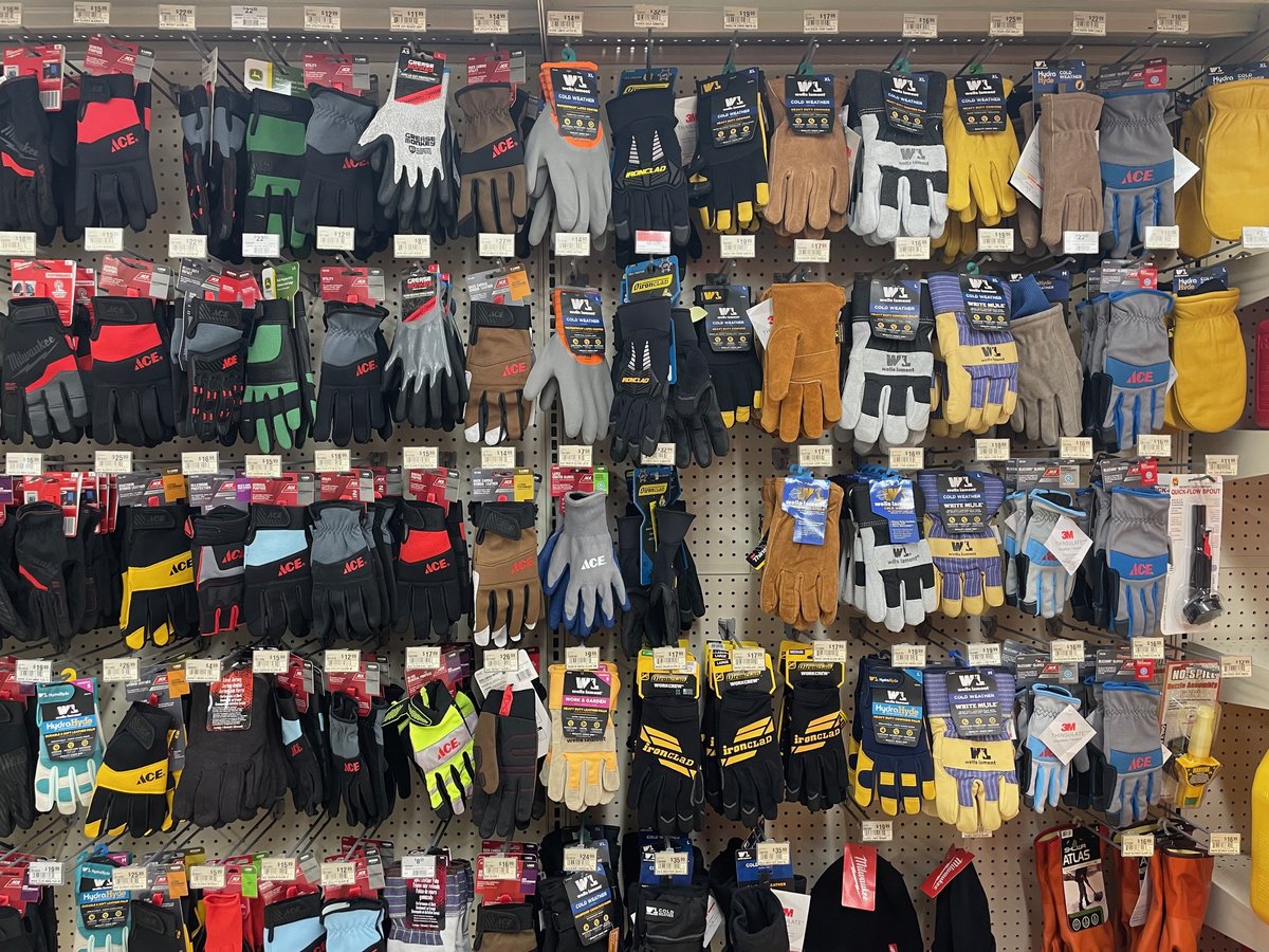 Ace is the place to get yourself a new pair of work gloves! Stop by the store today and choose from a wide variety of brands and styles.

#AceHardware #HometownAceHardware #MyLocalAce #ShopLocal #workgloves #wellslamont #johndeere #craftsman #milwaukeetool #greasemonkey #ironclad