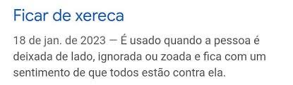 fiquei de xereca