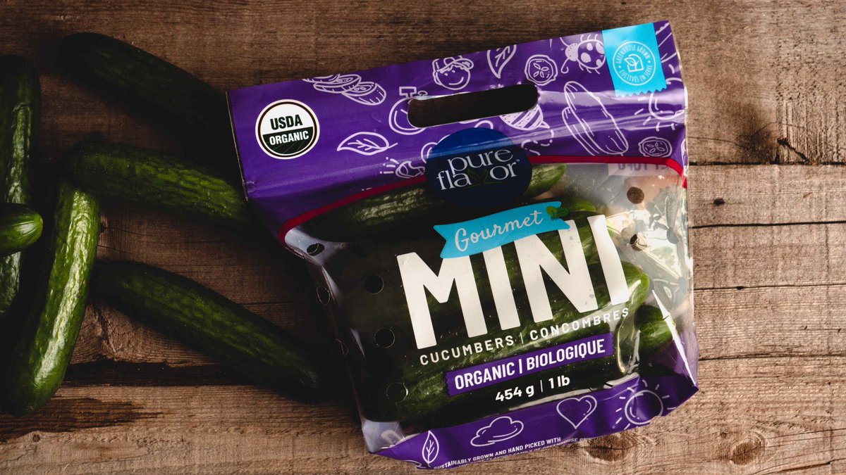 Mini in size - mighty in flavor! Our #greenhousegrown Organic Mini #Cucumbers are the perfect way to curb snack cravings! 

Crisp, crunchy and super #hydrating, we're sure your family will love them: pure-flavor.social/Organic-Mini-C…