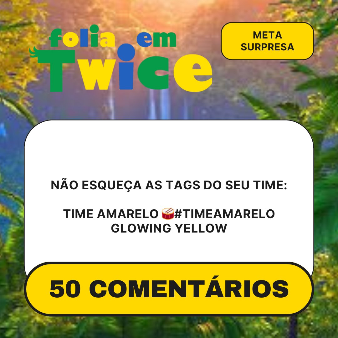 oncetwicebra's tweet photo. #STREAMFOLIAEMTWICE

META SURPRESA — TIME AMARELO!

Momo entrou em uma competição de dança de rua, torça por ela dando stream no Apple Music pela playlist abaixo

TIME AMARELO 🥁#TIMEAMARELO GLOWING YELLOW https://t.co/pykxzULWCp