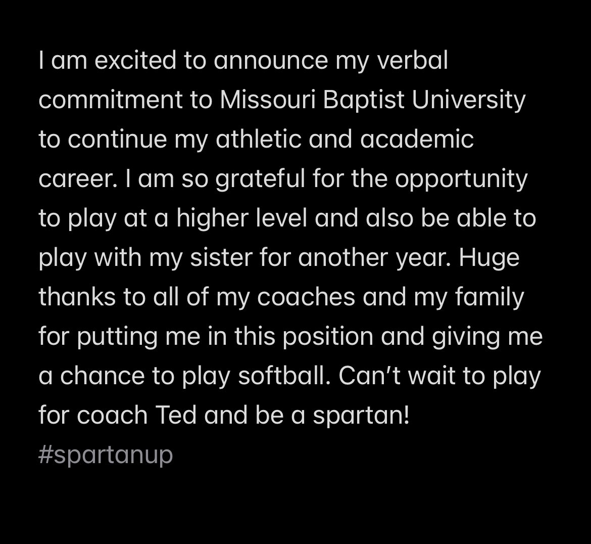 Big college gal! #committed 
<a href="/STLHeat05/">St Louis Heat 18u Gold</a> 
<a href="/MBU_Softball/">Missouri Baptist Softball</a>