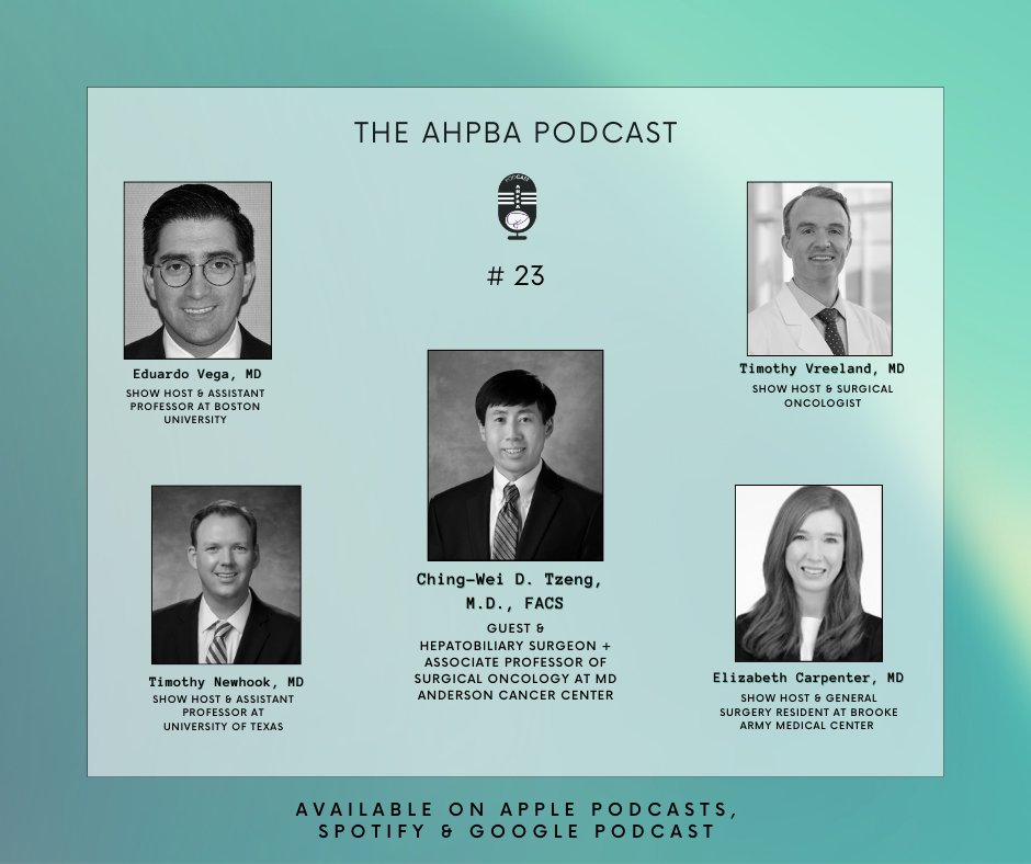 The AHPBA Podcast (@theahpbapodcast) on Twitter photo Get ready for our next exciting episode with Dr. Ching-Wei Tzeng ! ✨✨✨✨Topics include #surgicaleducation, #continuouslearning, QI, preoperative #Y90 in #CRLM, and more!
<a href="/CDTzeng/">Ching-Wei D. Tzeng</a> <a href="/vreelant/">Timothy Vreeland, MD</a> <a href="/timnewhook19/">Timothy Newhook</a> <a href="/EAVegaMD/">Eduardo A. Vega</a> <a href="/AHPBA/">AHPBA</a> <a href="/EAHPBA/">E-AHPBA</a> <a href="/IHPBA/">IHPBA</a> Get ready for our next exciting episode with Dr. Ching-Wei Tzeng ! ✨✨✨✨Topics include #surgicaleducation, #continuouslearning, QI, preoperative #Y90 in #CRLM, and more!
<a href="/CDTzeng/">Ching-Wei D. Tzeng</a> <a href="/vreelant/">Timothy Vreeland, MD</a> <a href="/timnewhook19/">Timothy Newhook</a> <a href="/EAVegaMD/">Eduardo A. Vega</a> <a href="/AHPBA/">AHPBA</a> <a href="/EAHPBA/">E-AHPBA</a> <a href="/IHPBA/">IHPBA</a>
