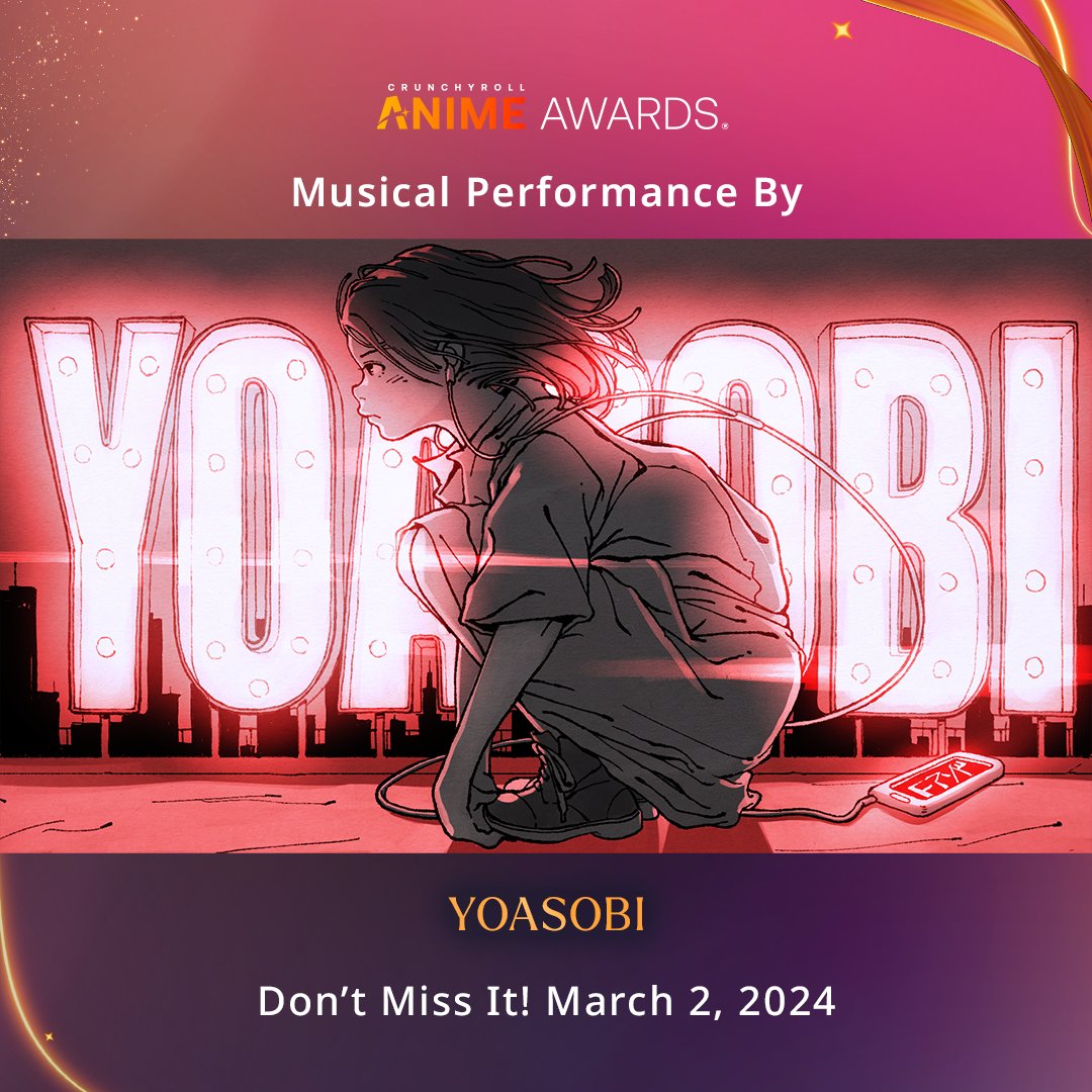 Ahead of their set at Coachella, Japanese superduo <a href="/YOASOBI_staff/">YOASOBI</a> will be performing at the 2024 #AnimeAwards!

Get all the details 👉 got.cr/AA24-Performer…