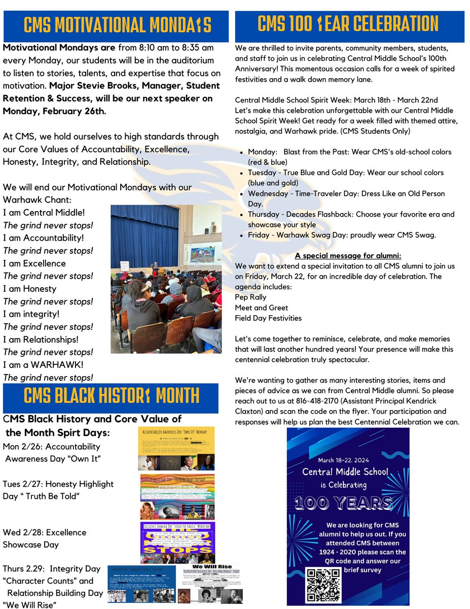 KCPS_CentralMS's tweet photo. The latest edition of the #WarhawkLanding . #cmswarhawks #thegrindneverstops #kcps https://t.co/9LT9sDnb2L