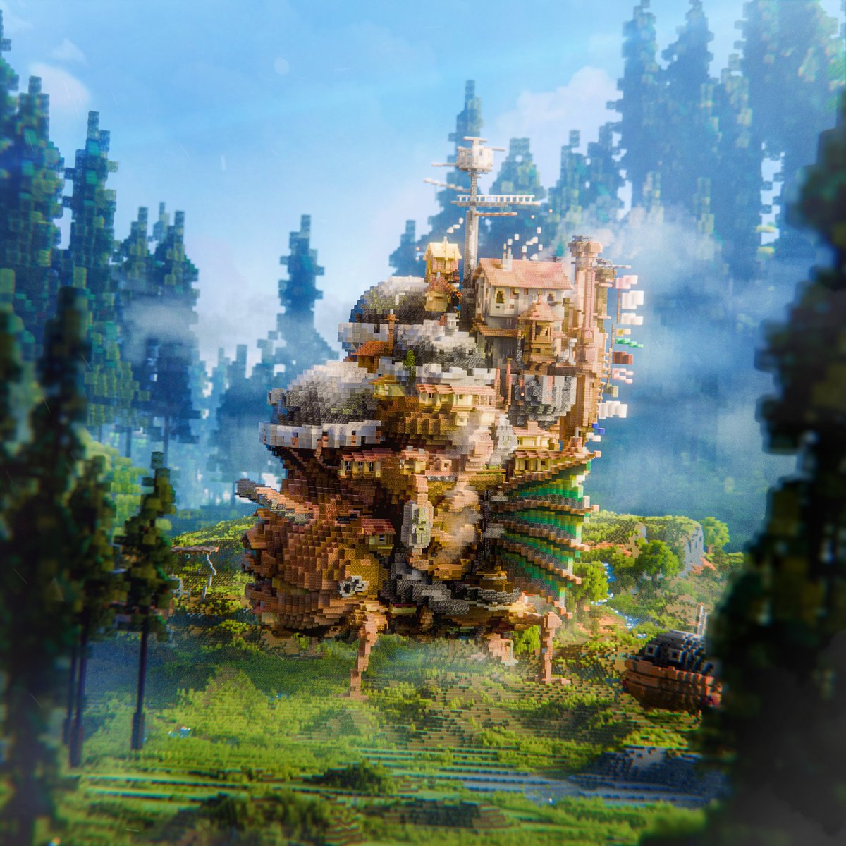 omgabuilds's tweet image. render of howl's moving castle

terra from @hvBuilds and @_BluebirdMoon 
castle by @stan616_