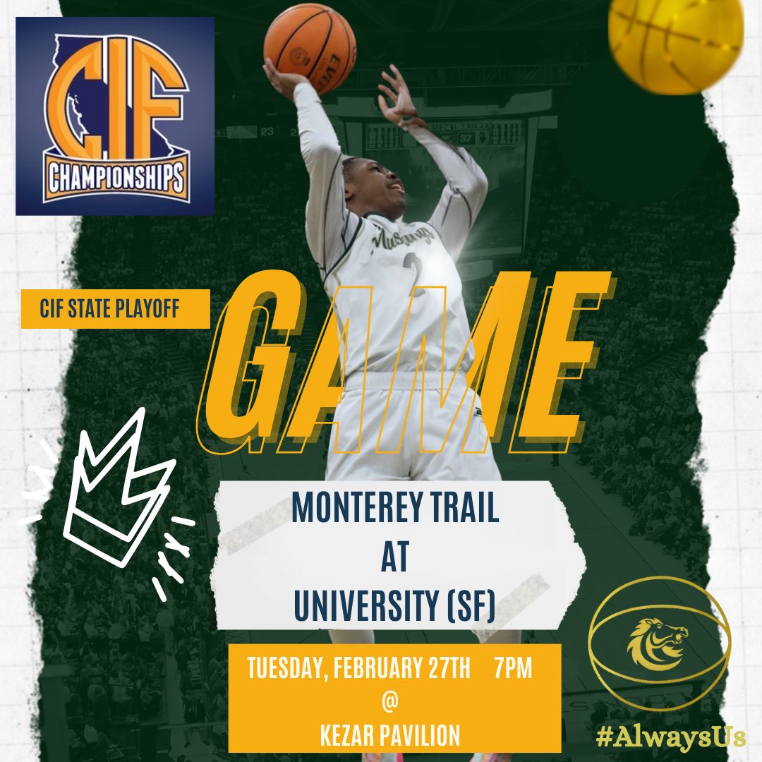 Brackets are out!! We make our first CIF field as the 10 seed and face 7 seed University HS of San Francisco
