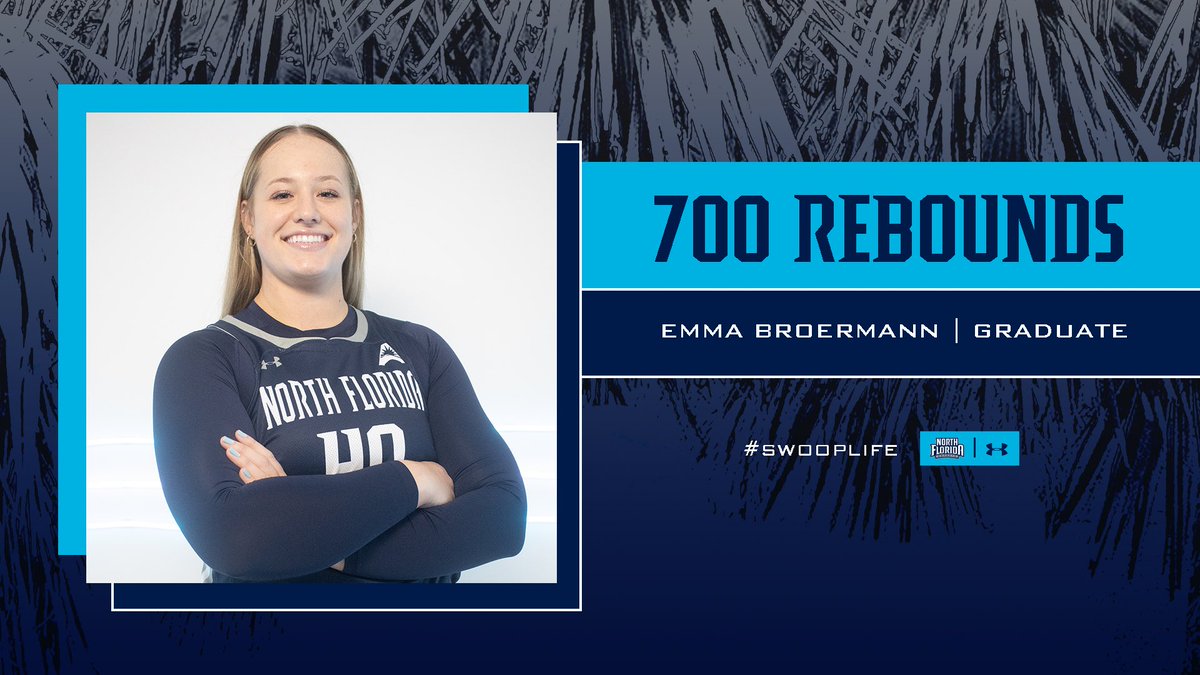 7️⃣0️⃣0️⃣ boards for the super senior‼️ Emma Broermann becomes the third Osprey in D-I program history to surpass 700 rebounds in her career! #SWOOP