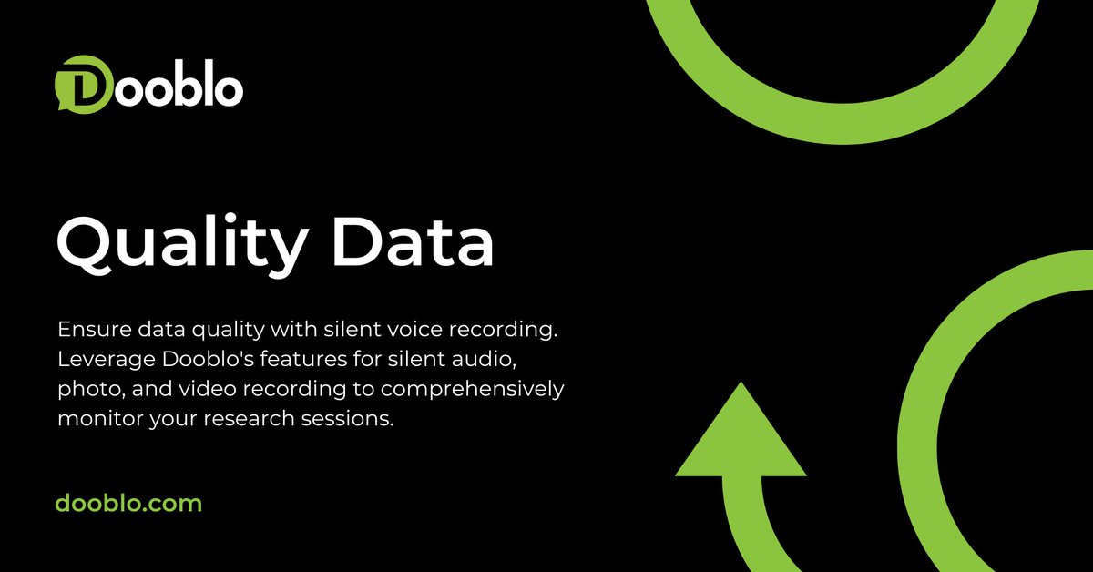 Silent voice recording is essential to ensuring data quality. Dooblo's robust features help monitor every aspect of your research sessions, whilst, improving data quality by 50%. Learn more: dooblo.net/improve-survey… #SurveyToGo #dataquality #marketresearch #qualitycontrol