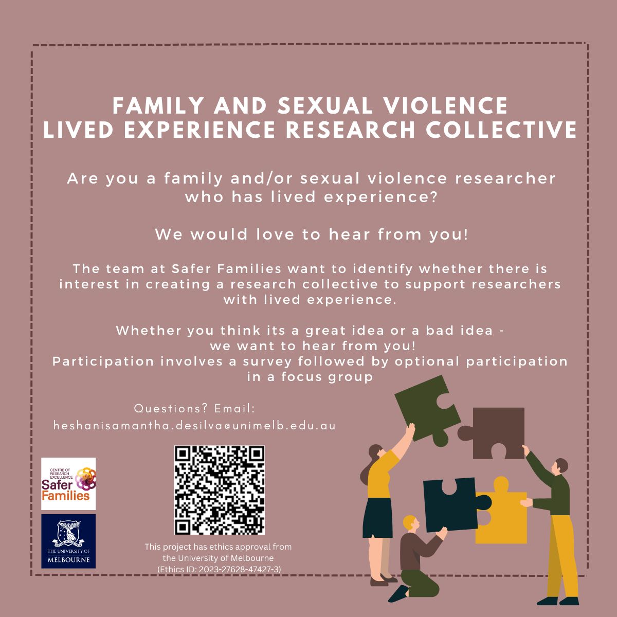 HeshaniD's tweet photo. The team @safer_families &amp; I are interested to hear from FDSV researchers who have lived experience (whether known to their colleagues or not). We want to understand their needs as a lived experience researcher and whether a lived experience collective would be useful. (2/3) https://t.co/4566HA4OPd