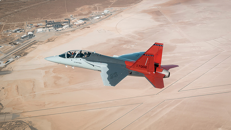 airandspace's tweet image. The Boeing T-7A Red Hawk (named in honor of the Tuskegee Airmen) will replace the 1960s-era Northrop T-38 by providing advanced pilot training capabilities for aviators learning to fly both tactical and bomber aircraft. More in the new #ASQ: s.si.edu/48vCphD