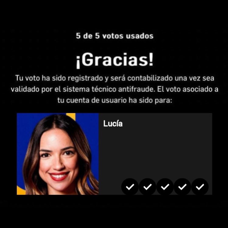 CON SUS ERRORES Y ACIERTOS
CON SU IMPULSIVIDAD
CON LAS GANAS DE SEGUIR LUCHANDO

POR SER ESENCIA DE GRAN HERMANO

LUCÍA GANADORA DE GHDÚO2 

GANAR LUCÍA #GHDÚOSemifinal1 #GHDÚO2 #GHDÚO25F