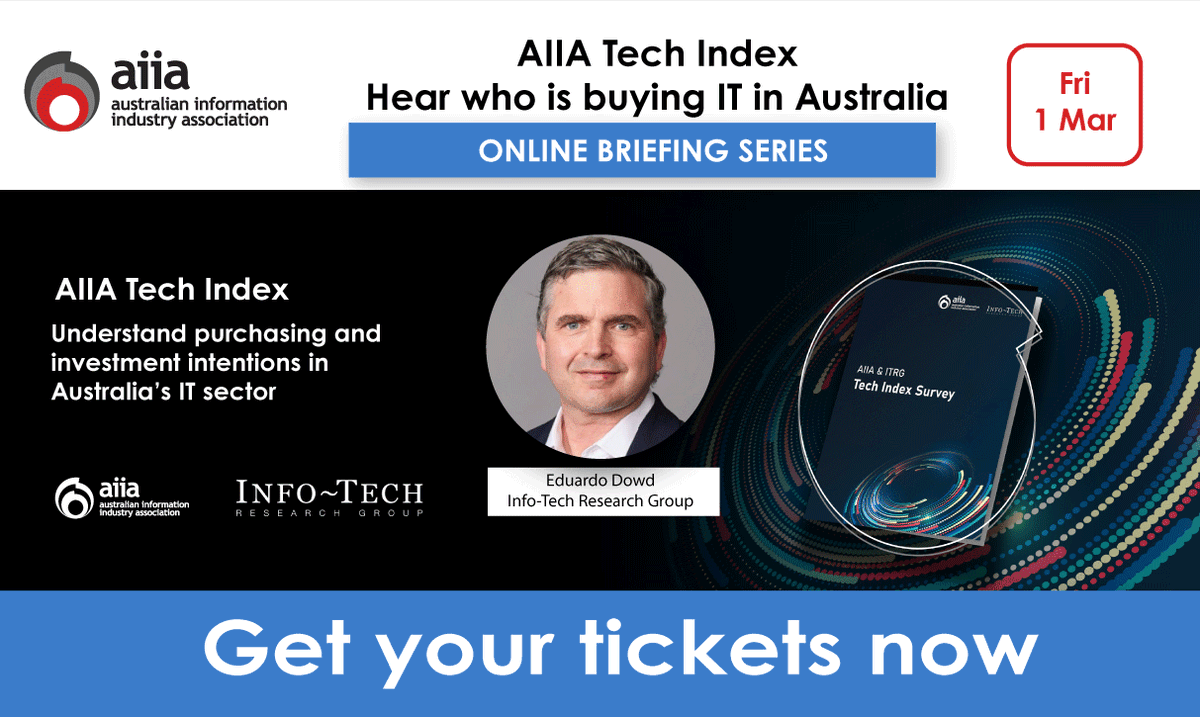AIIA_ICT's tweet image. Join us this Friday for this FREE webinar event to review Australia’s first technology index which has been recently launched by the AIIA in partnership with Info-Tech Research Group.
Get your tickets now:
aiia.com.au/event/aiia-tec…
#AIIA #TechIndex #ITProcurement