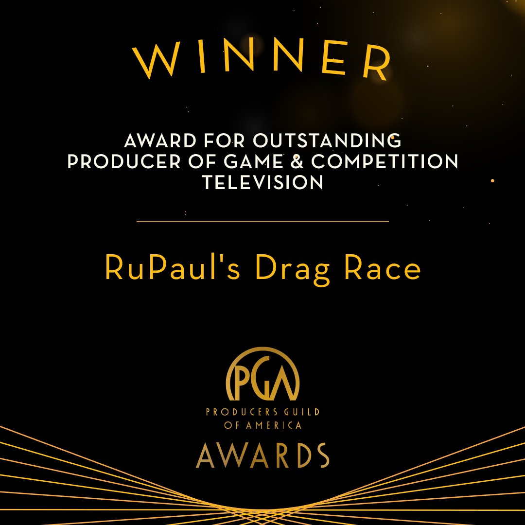 The Award for Outstanding Producer of Game & Competition Television goes to RuPaul's Drag Race. #PGAAwards