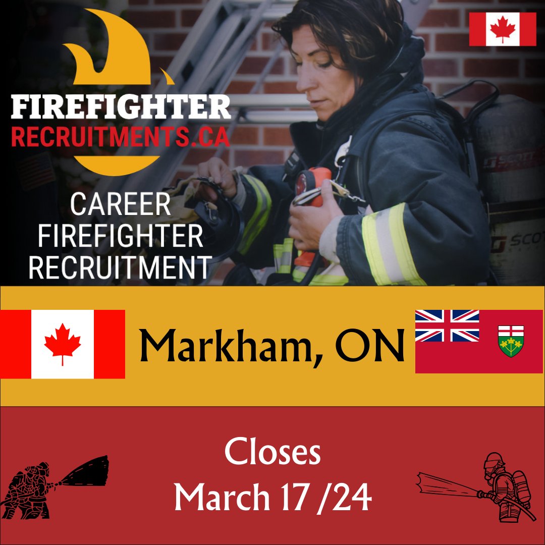 firefighterrecruitments.ca/job/markham-on…
Markham Recruiting Firefighters

#ontariojobs #firefighter #firejobs #firefighterjobs #firerecruitment #firefighterrecruitment