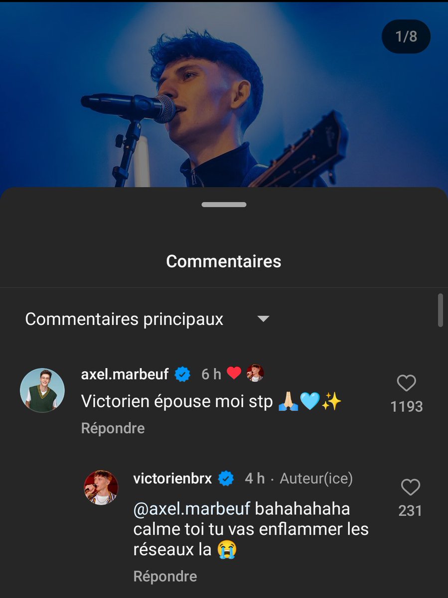 MargotAndCo_'s tweet photo. 👰🏻‍♀️ Axel a demandé Vic en mariage sous son dernier post Instagram 😂. #Staracademy #Vixel
Vous vous souvenez de ce moment dans le live trop mignon où Axel est venu s'allonger à côté de Vic qui dormait sur le canapé ?. 🫶🏻 https://t.co/YGevORC9wu