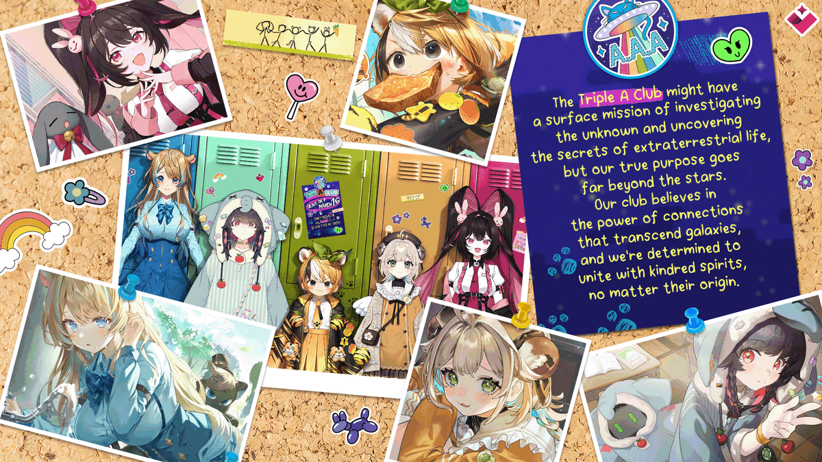 VNUofficial's tweet photo. Hey... hey... HEY!! 💢
What do you mean you haven't heard of Triple A Club?
We're a club that transcends galaxies through the power of connections and friendship! 🚀
Why don't you check us out? 😎
#VtuberDebut #Vtuber #ENVtuber #VNUEntertain #TripleAClub #Gen5Debut https://t.co/8JdPkxBYrL