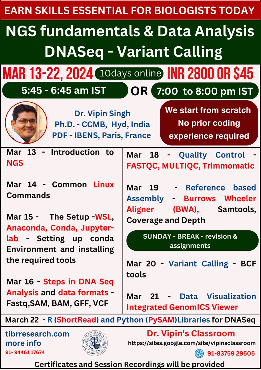 dr_vipin_singh's tweet image. Register here - sites.google.com/site/vipinscla…
Biology is changing ... upgrade to 2024 research skills - #CodeWithMe 
Check our fabulous reviews !
#r #python #ngs #variant_calling #datavisualization #DataAnalytics #BiologistsMustCode #DrVipinsWorkshop
