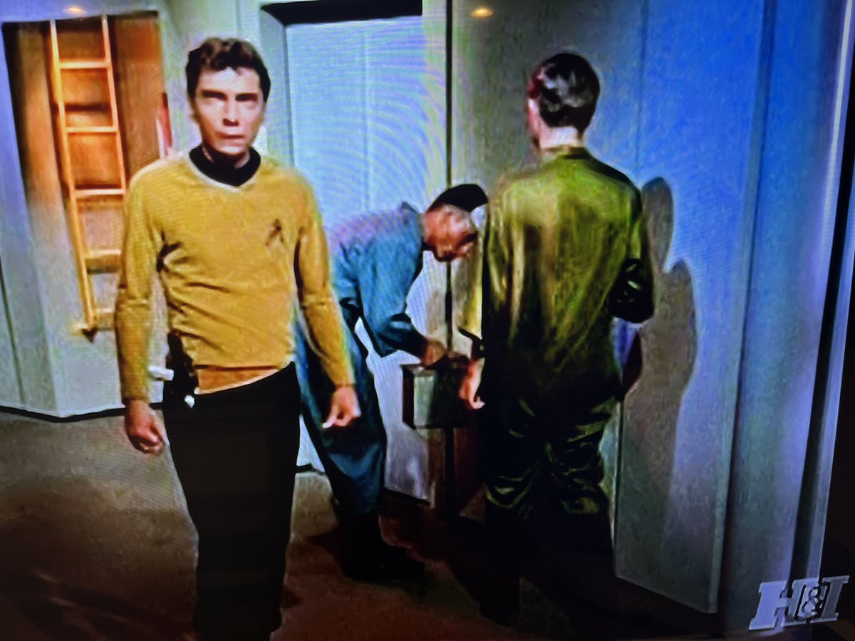 I don’t believe we ever see that green uniform on the right again. Wonder what his job or position was. 

#AllStarTrek #TOS #TheManTrap