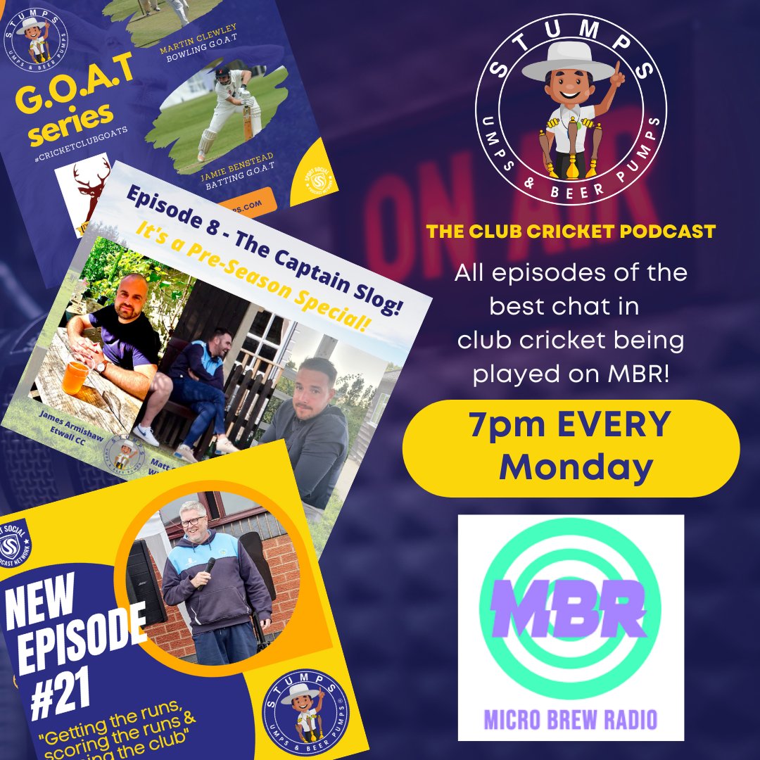 Stumps, Umps & Beer Pumps - The Club Cricket Pod!® (@stumpsumpsbeer) on Twitter photo Don't forget . . .
Our back catalogue of episodes are being played each Monday evening on <a href="/microbrewradio/">Burton Radio</a> at 7pm
By the time we get to the 2024 season they will just about have caught up with the entire playlist!
#WeAreClubCricket
#CricketFamily
#CricketTwitter Don't forget . . .
Our back catalogue of episodes are being played each Monday evening on <a href="/microbrewradio/">Burton Radio</a> at 7pm
By the time we get to the 2024 season they will just about have caught up with the entire playlist!
#WeAreClubCricket
#CricketFamily
#CricketTwitter