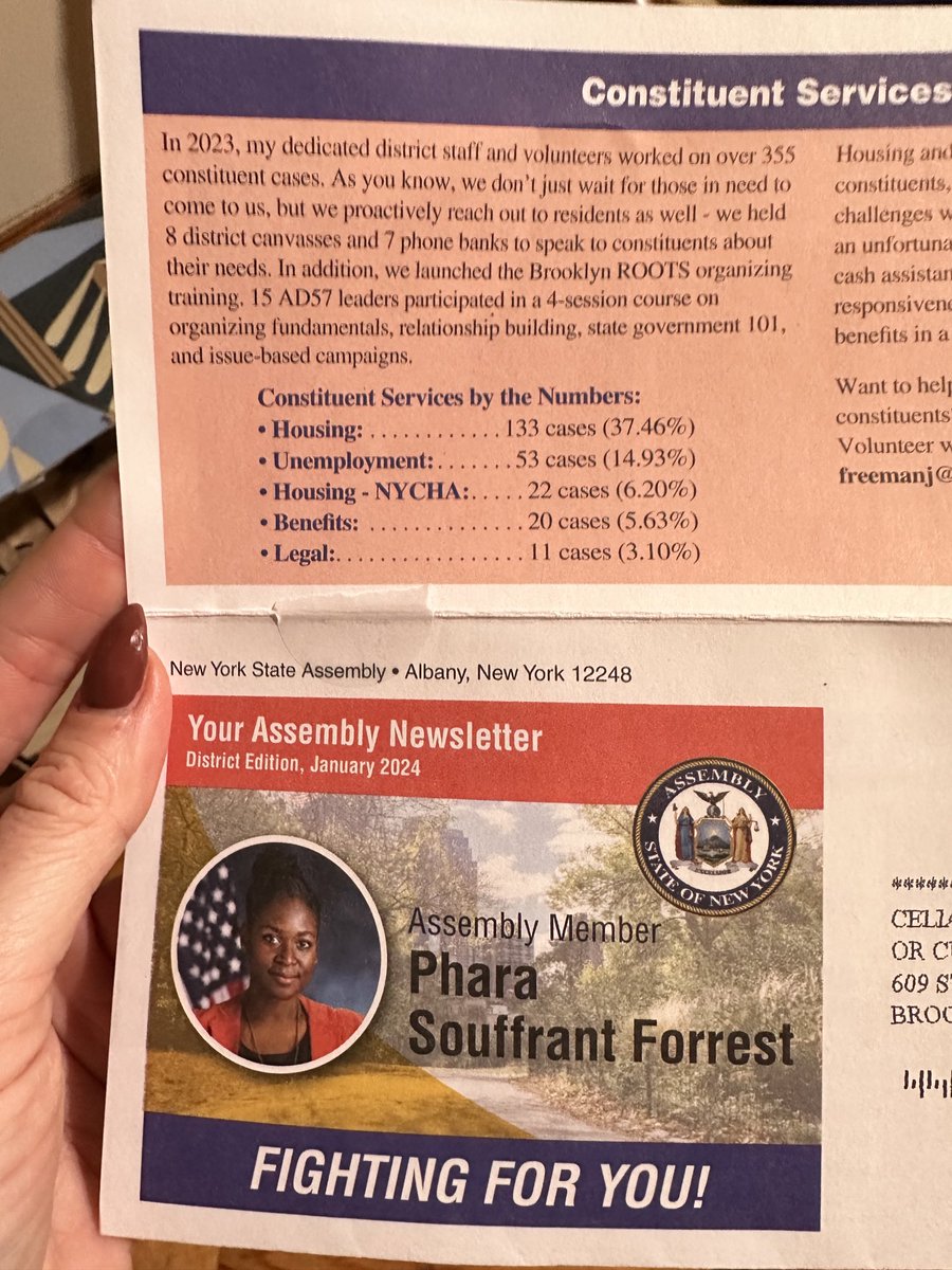 ceaweaver's tweet image. Love this detail on constituent services from my assembly member ⁦⁦@phara4assembly⁩. it tells you exactly why ⁦@nycDSA⁩ members in office are so focused on #GoodCause, social housing, etc: they’re repping their constituents harder than nearly anyone else in Albany