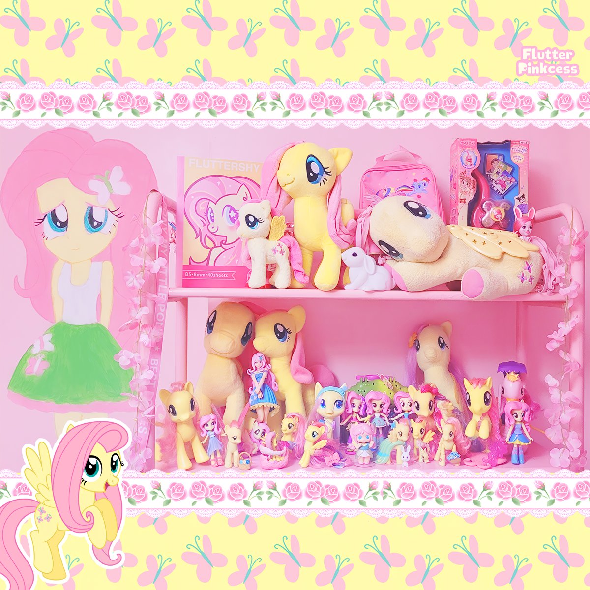 eliisunflower's tweet image. 🌸💛 My Fluttershy collection, i love her so much! 💛🌸