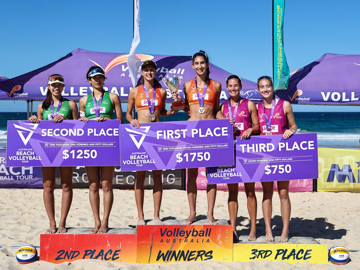 CONGRATULATIONS! 🎉

🥇🥈🥉 A wonderful weekend at the Australian Beach Volleyball Tour in Mollymook culminated with the presentations to winners of the Elite and Challenger divisions.

#ABVT

📸 @rogue_gun