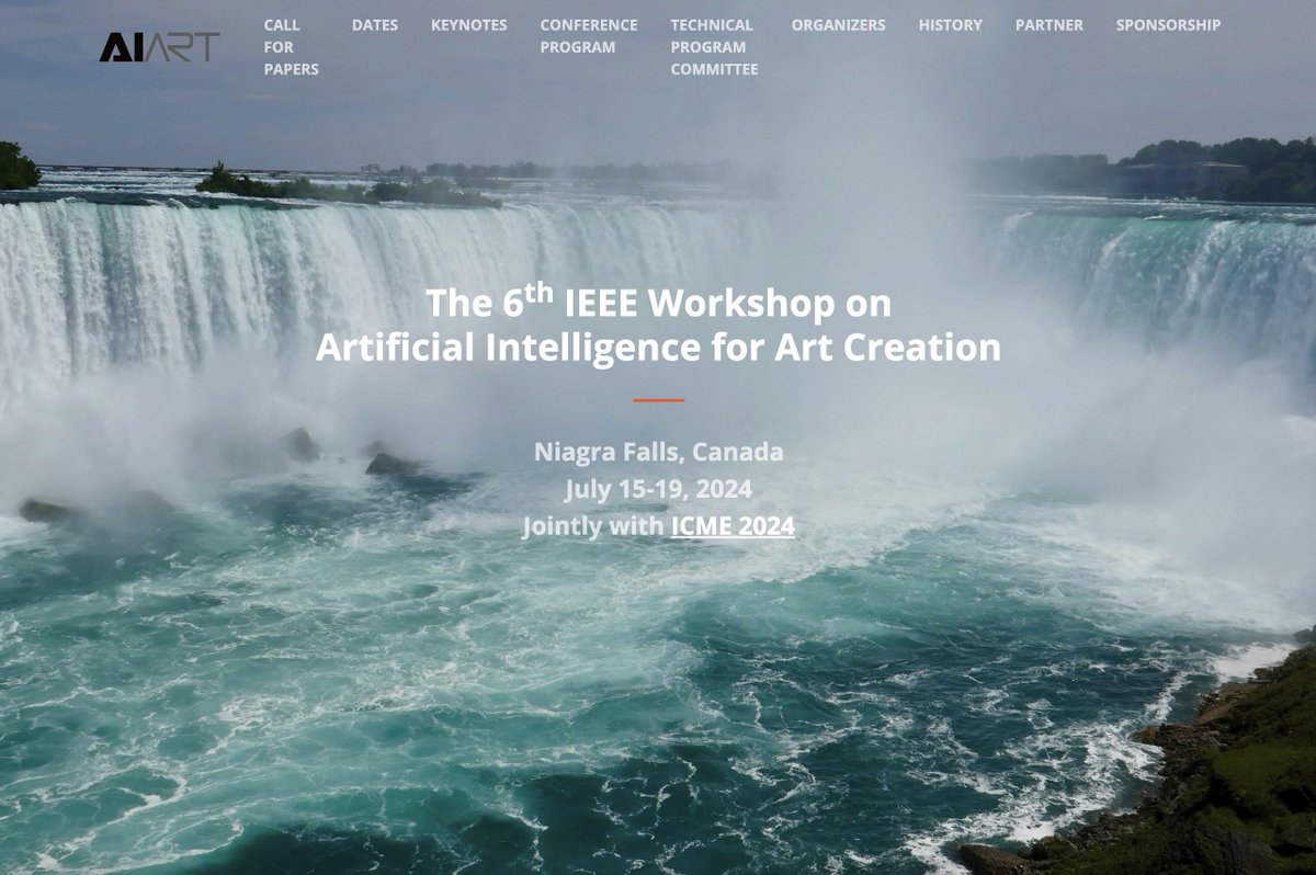 zachzeyuwang's tweet photo. https://t.co/krcnTegN9n
I am co-organizing the AIART Workshop in conjunction with ICME 2024 in Niagara Falls, Canada from July 15 to 19. Consider submitting your recent AI tech x art research by April 6. Hope to see you in Niagara Falls!
#AIART2024 #AIArt #AI #Art #IEEE #ICME2024 https://t.co/LyReRThaa2