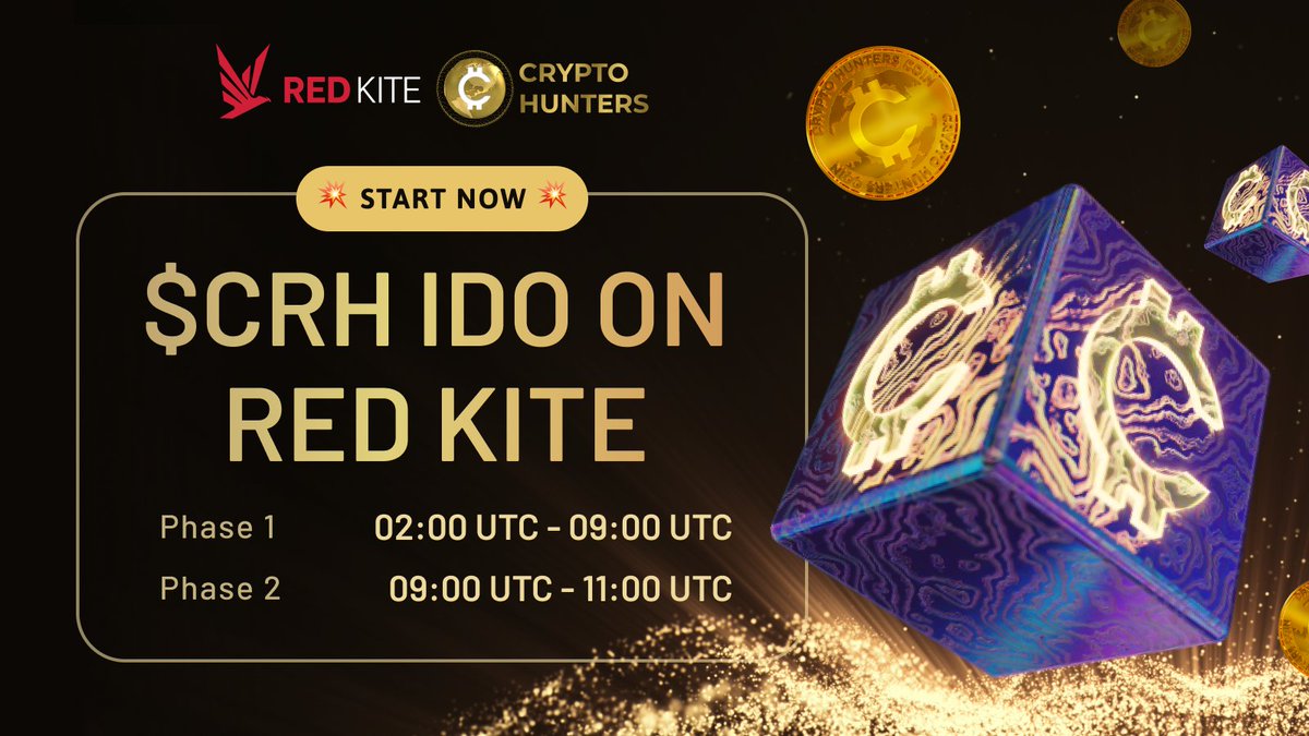 CRH IDO is live now! Join the Crypto Hunters Game! - Token: $CRH - Price  per token: 0.028 USDT - Swap Chain: BSC - Vesting schedule: 20% on TGE, 1  month cliff,