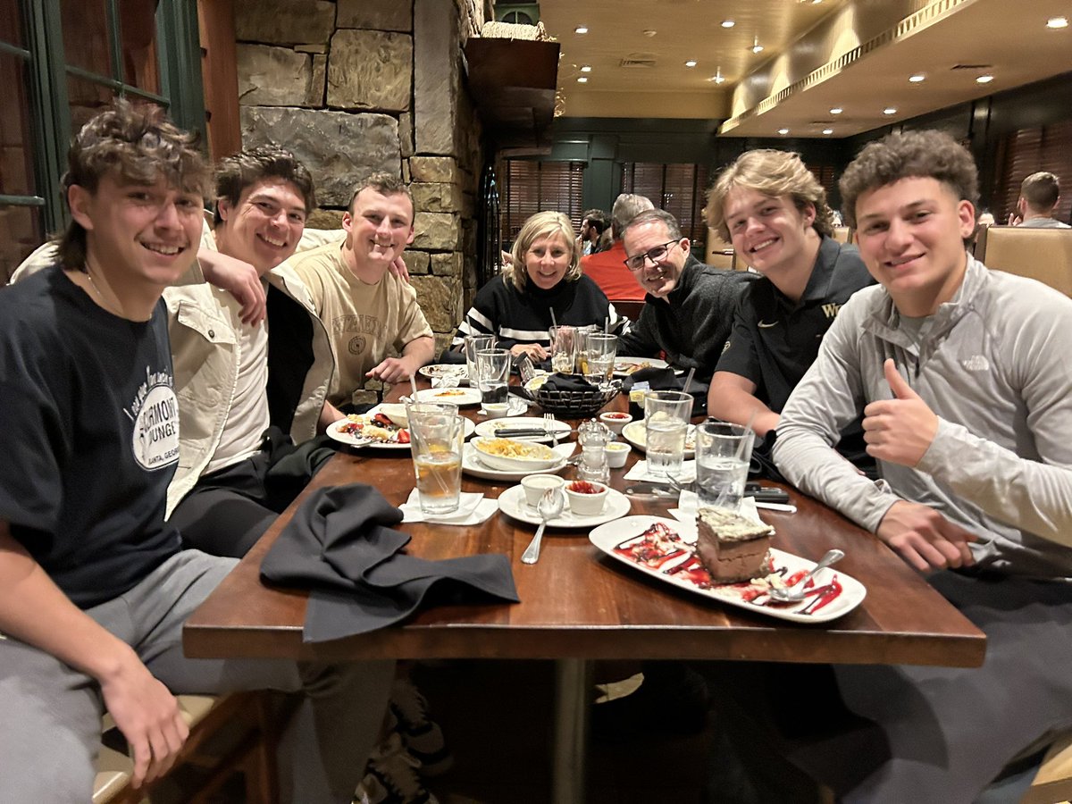 Great dinner tonight with the Wake QB’s!!  Looking forward to this year with them!!