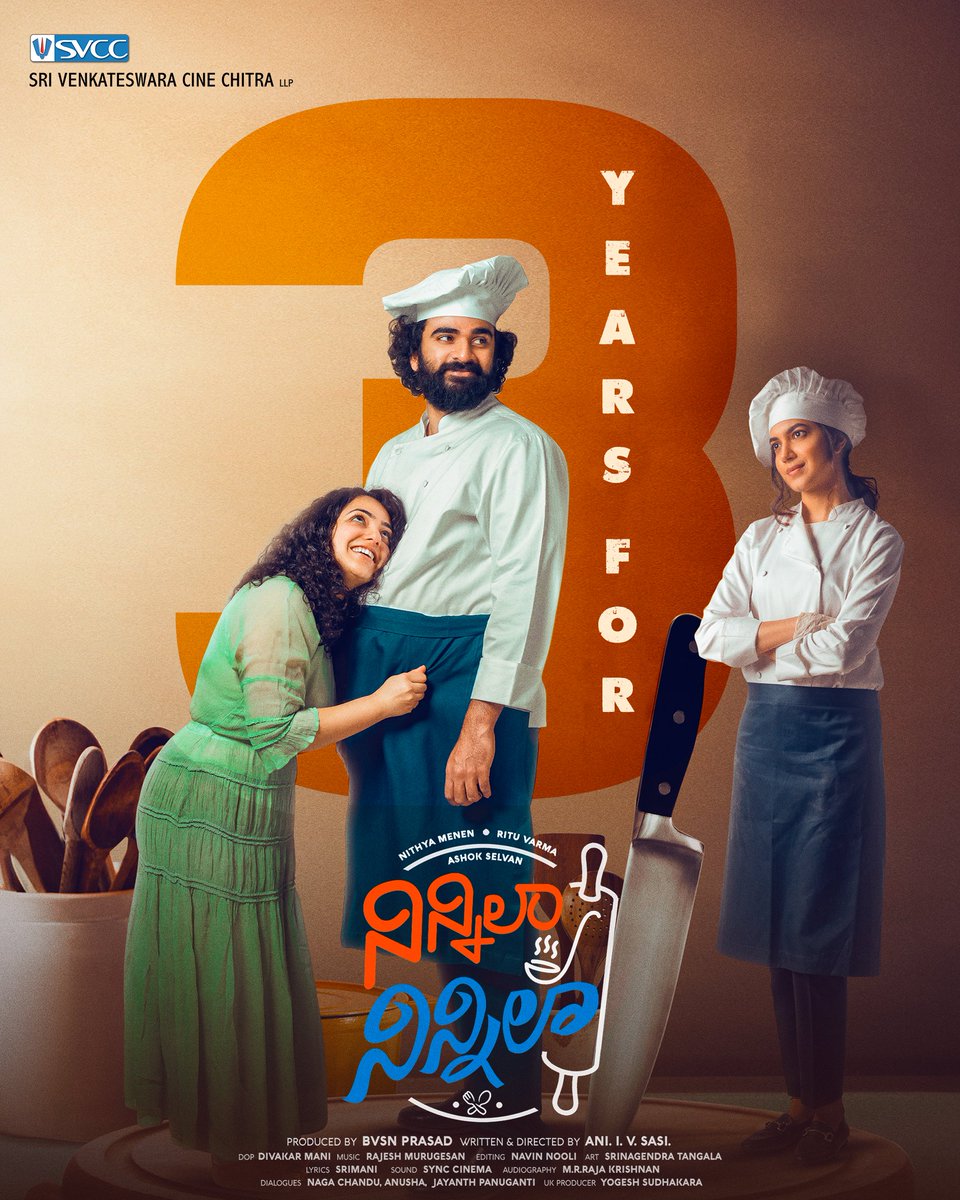 SVCC (@svccofficial) on Twitter photo Indulge in the heartwarming flavours of #NinnilaNinnila 🫶 as we celebrate 3️⃣ Years of sweet connections, savoury surprises and a sprinkle of magic ✨
Shoutout to the amazing cast & crew who brought this delightful tale to life 🌟
#3YearsOfNinnilaNinnila
<a href="/AshokSelvan/">Ashok Selvan</a> Indulge in the heartwarming flavours of #NinnilaNinnila 🫶 as we celebrate 3️⃣ Years of sweet connections, savoury surprises and a sprinkle of magic ✨
Shoutout to the amazing cast & crew who brought this delightful tale to life 🌟
#3YearsOfNinnilaNinnila
<a href="/AshokSelvan/">Ashok Selvan</a>