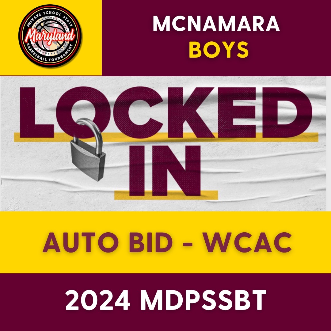 Bishop McNamara has locked in their spot in the boys Maryland Private School State Basketball Tournament. Congrats to the Mustangs, who captured the second of two automatic bids for the WCAC. @McNamaraHoops