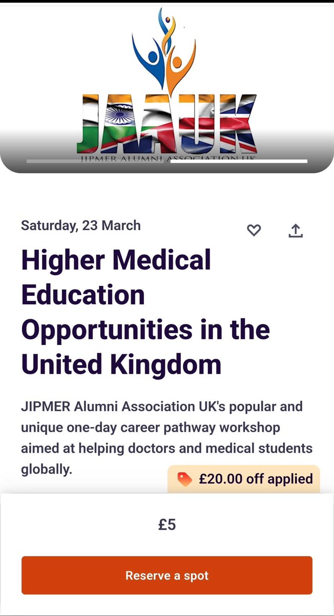Please book yourself in before the 12th of March to avail of a special discount- use promo code JAAUK

eventbrite.co.uk/e/higher-medic…
