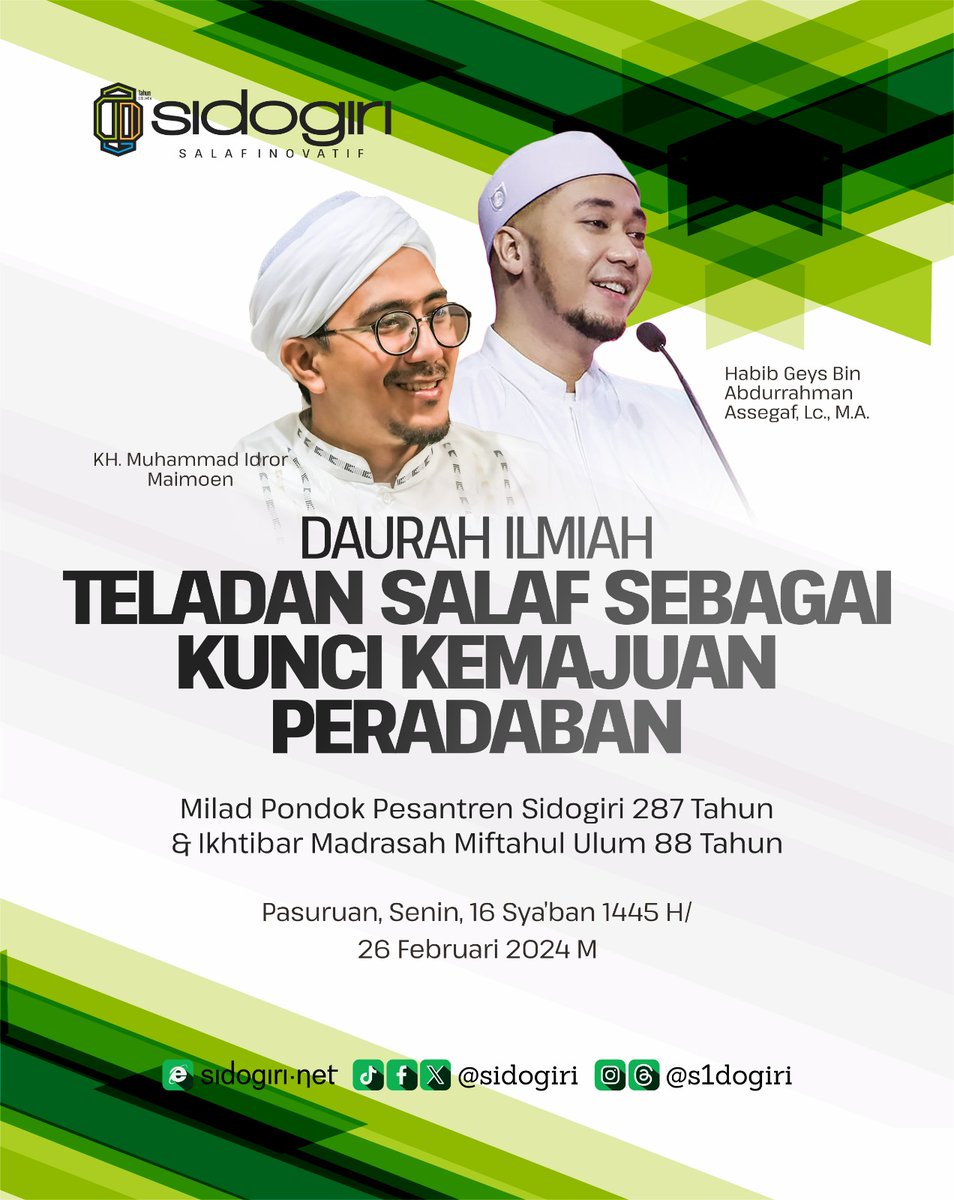 Daurah Ilmiah Milad Pondok Pesantren Sidogiri ke-287 Tahun dan Ikhtibar Madrasah Miftahul Ulum ke-88 Tahun.

#salafinovatif #miladsidogiri287