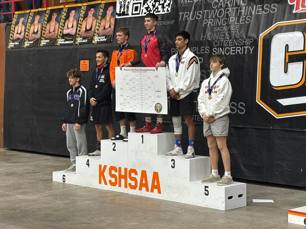 4A 138 Boys State Wrestling 
1st Place - Damon Ingram of Rose Hill
2nd Place - Kohen Wright of Independence
3rd Place - Gregery Martinez of Holcomb
4th Place - Jaxsen Salinas of Ulysses
5th Place - Knox Karnowski of Wamego
6th Place - Ethan Williams of Baldwin
1st Place Match