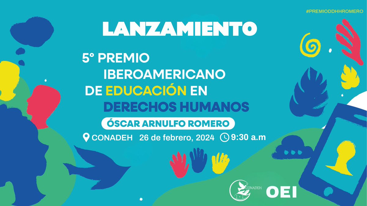 📷Lanzamiento nacional del V Premio Iberoamericano de Educación en Derechos Humanos Óscar Arnulfo Romero. 📷📷
#PremioDDHHRomero #educacionendh #DDHH