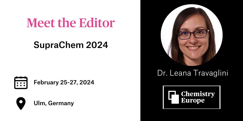 ⭐️Meet our editor Leana Travaglini (@ChemSusChem, @ChemSystemsChem) in Ulm this week at @SupraChem2024. She looks forward to talking to you there! More information about the conference: suprachem.org