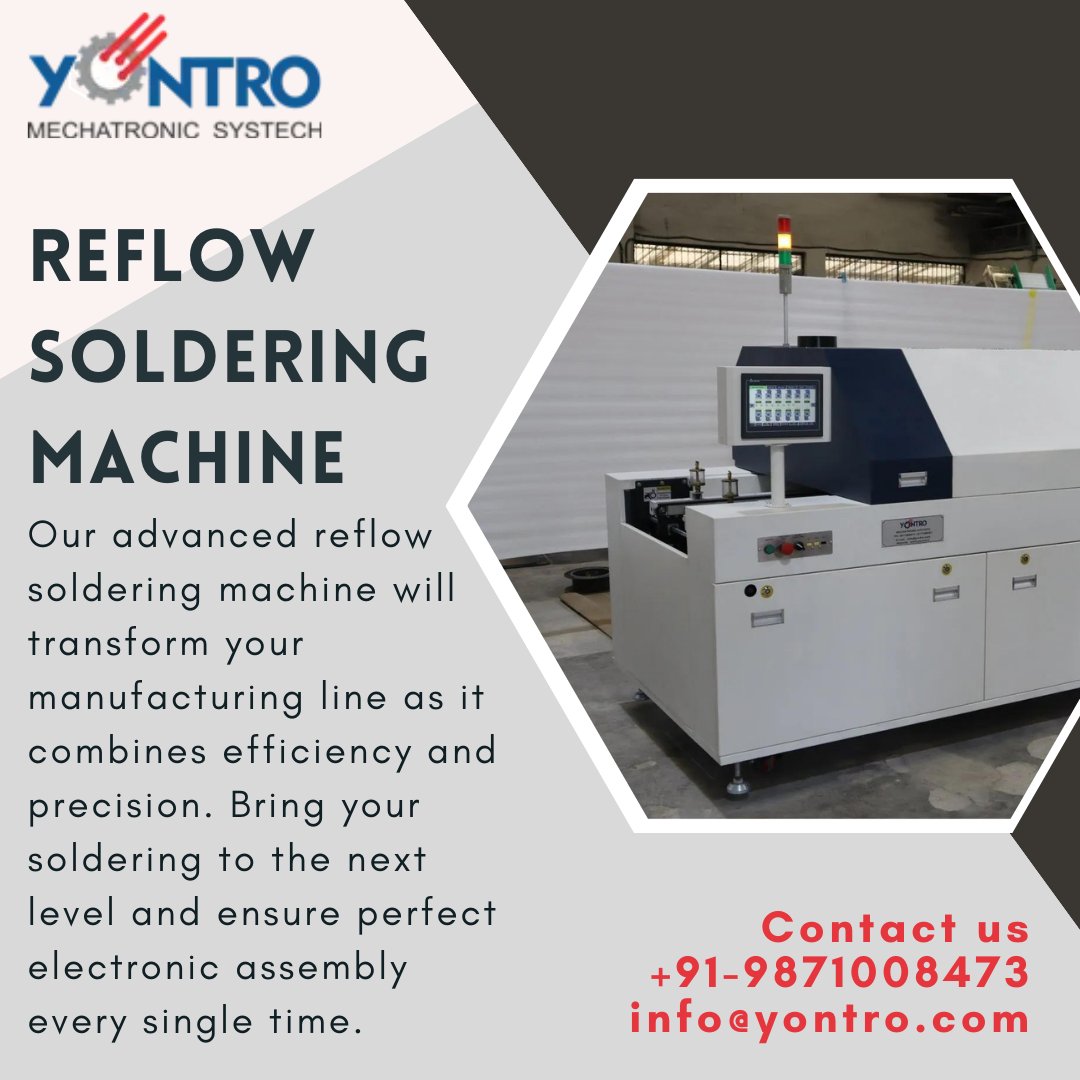 Yontro_01's tweet photo. Accuracy in Advancement. Using our modern Reflow soldering machine, one can witness the wonders of soldering technique. Hitting new heights in electronics production! #ManufacturingInnovation #SolderingPerfection #yontro

Contact Us:
+91 9871008473
info@yontro.com https://t.co/4IncEsCK6B