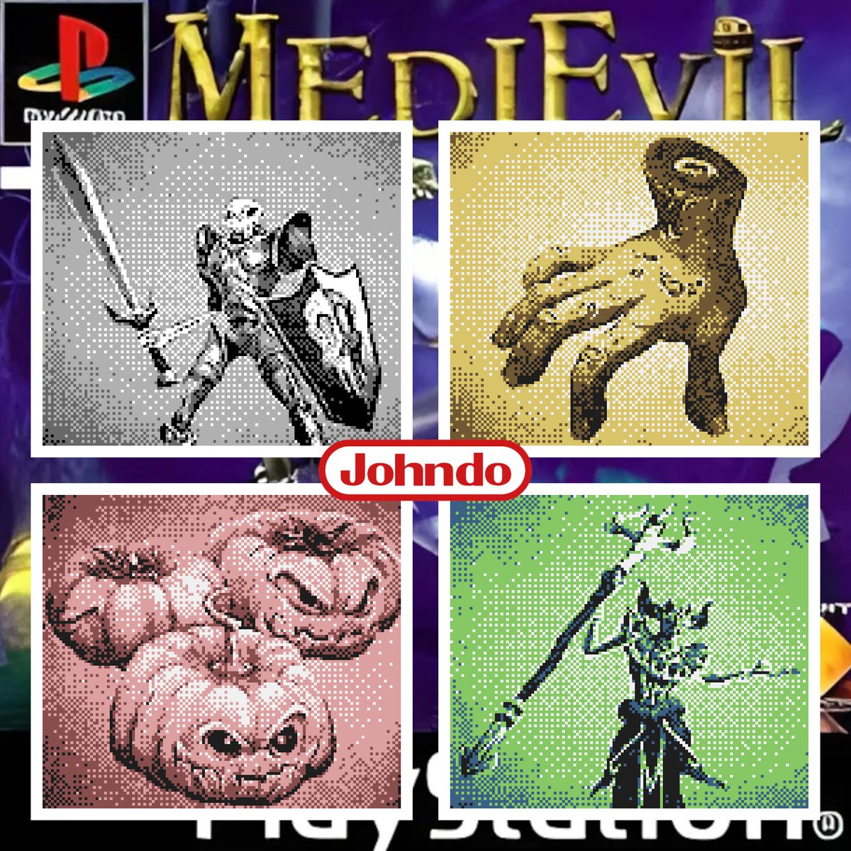 johndostudio's tweet photo. Allez hop semaine Medievil ร la Game Boy Camera ! Pourquoi ? Et bien pourquoi pas ! ๐๐๐ก๏ธ๐ก๏ธ
4 photos par jour pour vous rappeler, j'espรจre de bons souvenirs sur cette licence ๐
#ps1 #medievil #playstation #gameboy #gameboycamera #pixelart #fortesque #zarok https://t.co/yHP4K9JePU