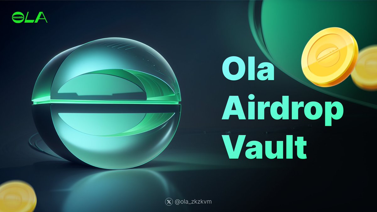 We're excited to introduce #OlaAirdropVault, where your contributions are recorded and rewarded.

Envisioning a #decentralized future, we are dedicated to sharing our benefits and collaborative successes within Ola and contributing to the enduring growth of the #Web3 industry.