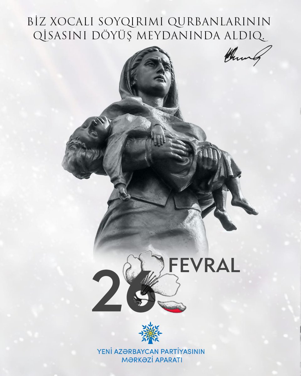 Xocalıya ədalət, umumbəşəri dəyərlərə hörmət!

#JusticeforKhojaly #Khojaly #KhojalyGenocide #XocalıyaƏdalət