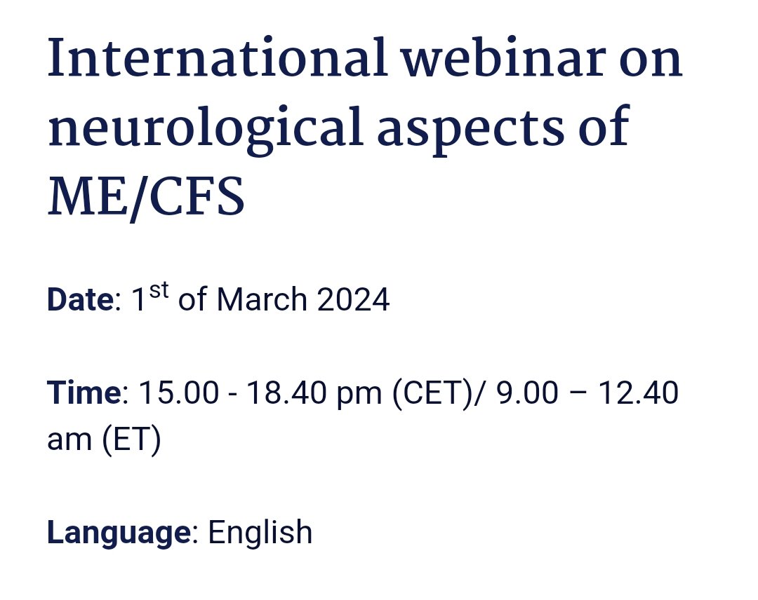 ME/CFS 
An important online conference from colleagues in Austria.
Language is English. 
March 1st, 2024. 
Free of charge. 
Please register via email.
public-health.meduniwien.ac.at/unsere-abteilu…