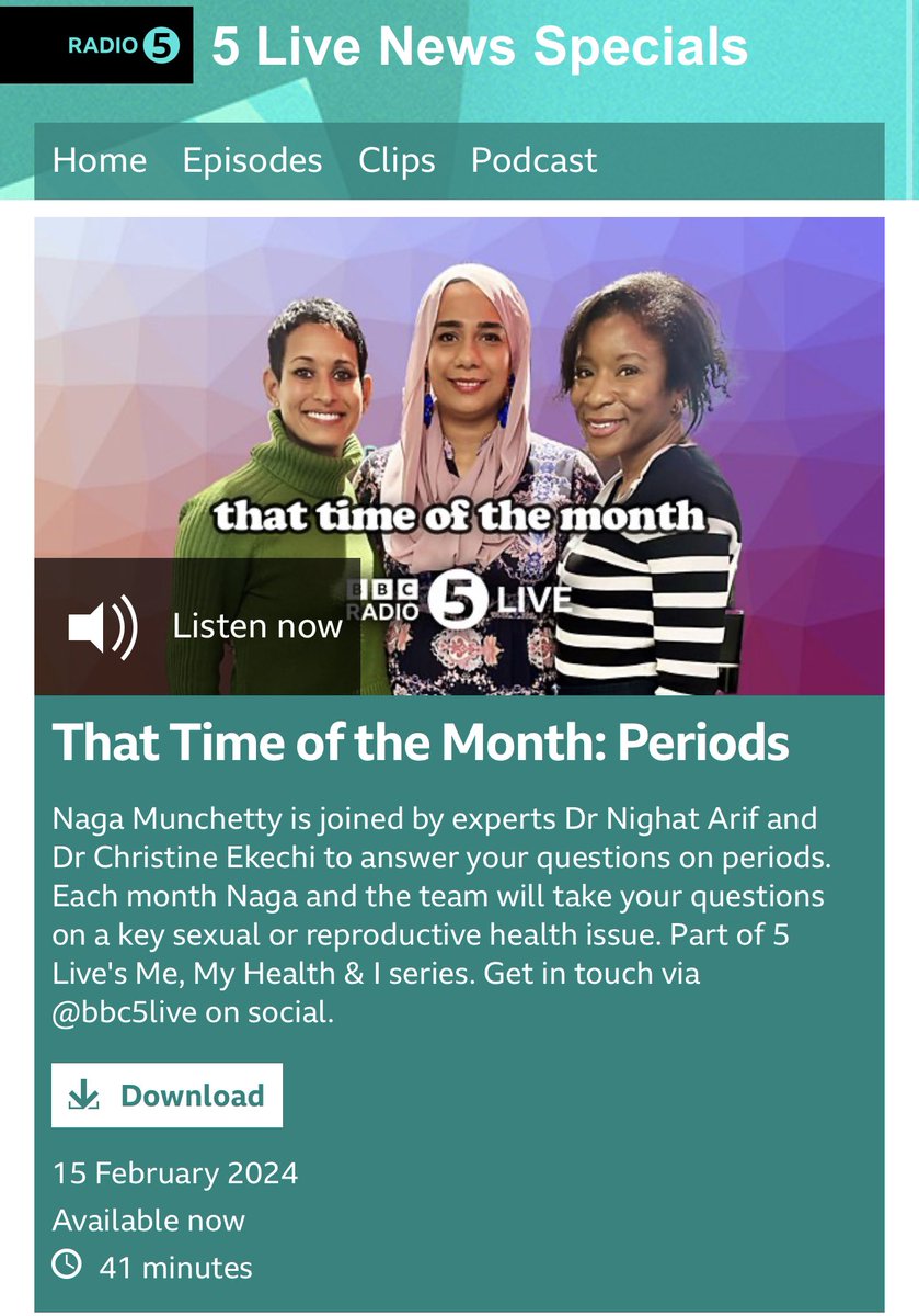 We are back for “That Time Of The Month” on @bbc5live with @TVNaga01 and @DrEkechi to unpack #Fibroids with our special guest @whatdawndid Join us 27th feb from 12pm & leave any questions you have below ⬇️ To listen back to our last episode bbc.co.uk/sounds/play/p0……
