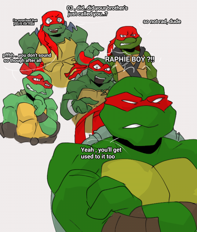 When the other Raphs realized what the the 2003 called their own Raphael 

#tmnt2003 #tmnt2012 #rottmnt #tmntmm #tmnt1987