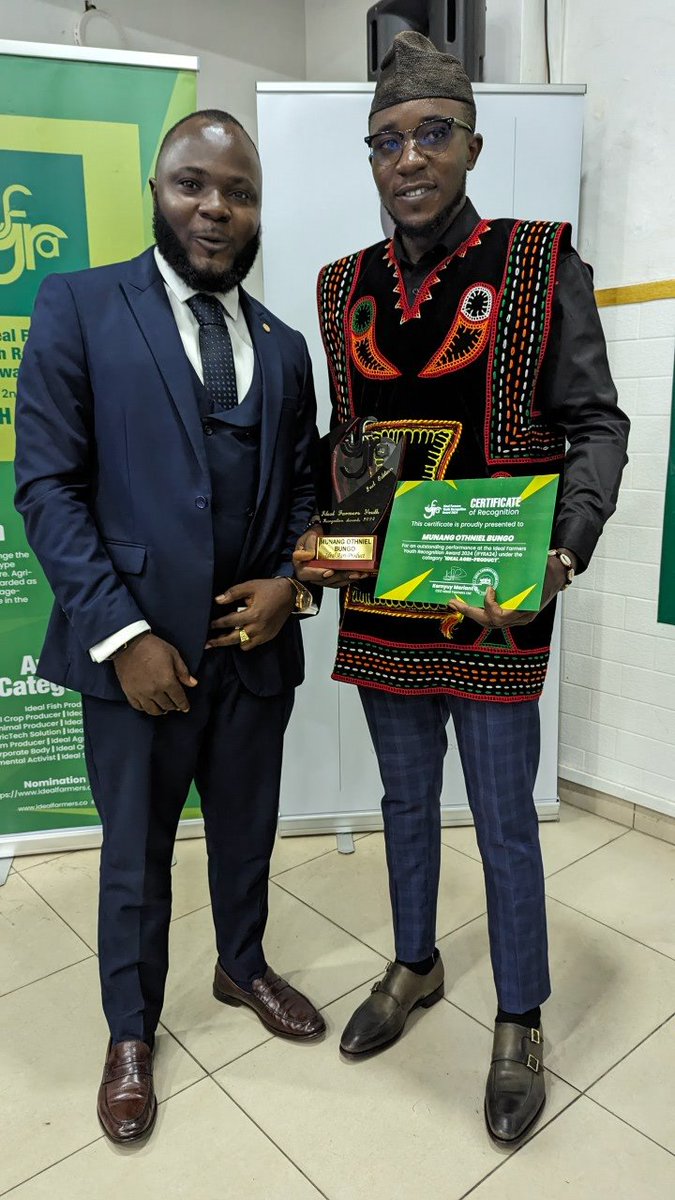 njieforti's tweet photo. Congratulations to all the winners of the prestigious @IFYRA24 

The first and only recognition award for young farmers in Cameroon. 

#youthinagriculture #zerohunger #youthrecognition https://t.co/rrCeA7MPEz