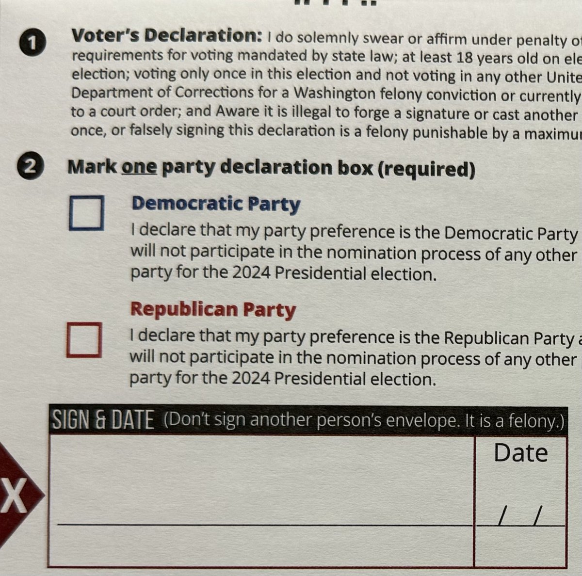 extubes98's tweet image. I  should be able to choose the best candidate regardless of party and my choice shouldn’t be on the outside of the envelope. The two party system is broken. @secstatewa  is this another form of voter intimidation?