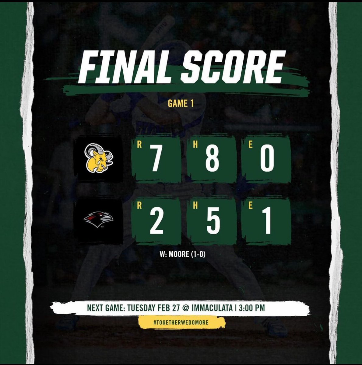 Dvu__Base's tweet image. Aggies with the lucky 7’s to start the season. 

Henry Bielen with a monster day at the plate! 

#Rollaggies